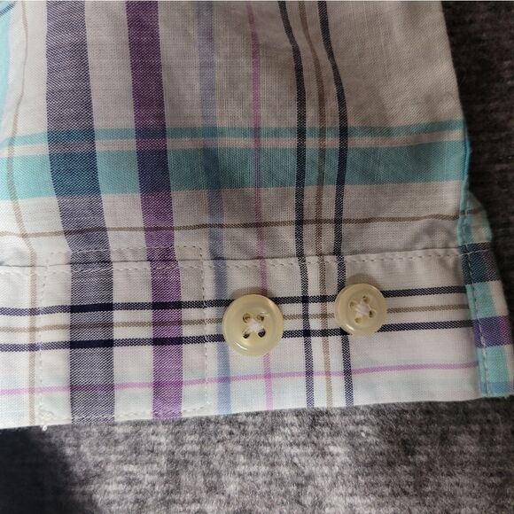 Peter Millar Men's Size Xl  Short Sleeve Multicolor Purple Checked Plaid - Picture 4 of 10